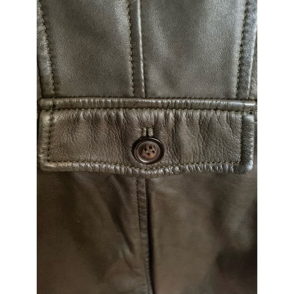 Danier Army Green Leather Jacket - Picture 3 of 6